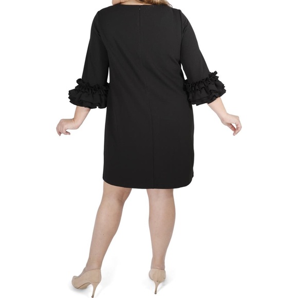 MAREE RUFFLED SLEEVE SHEATH DRESS - Picture 4 of 4